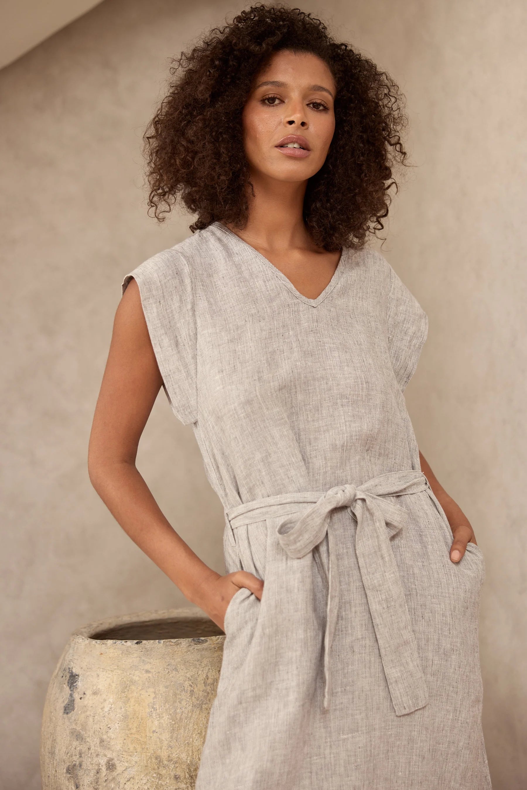 Shanty Sebou Dress Charcoal Fleck