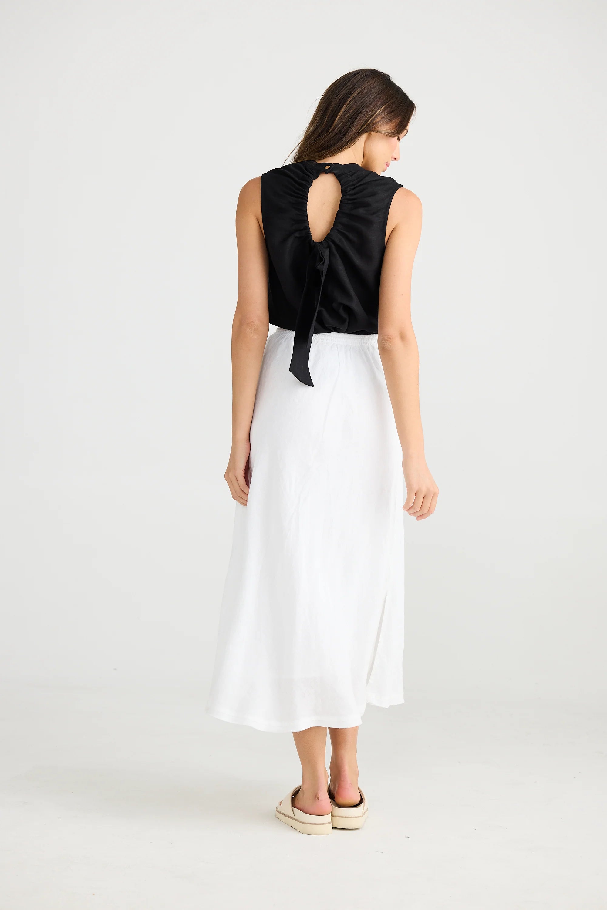 Shanty Sicily Skirt Tulip White Linen