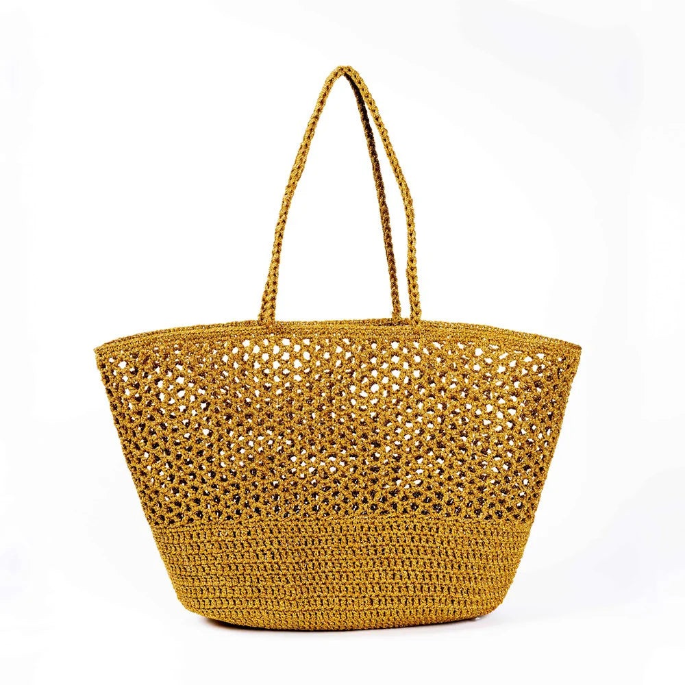 Boheme Crochet Basket Romy Gold