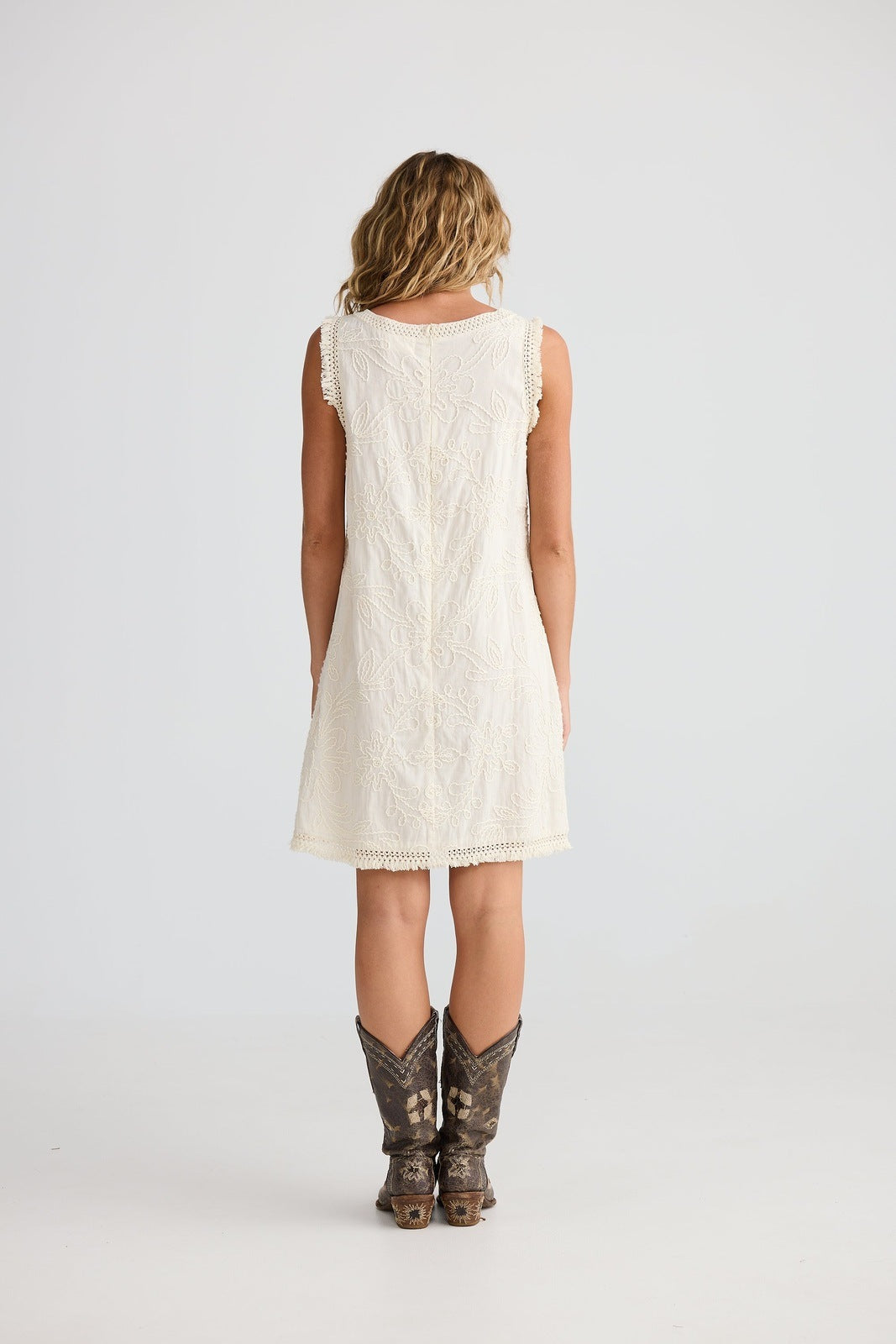 Talisman Chantilly Dress Natural Embroidery