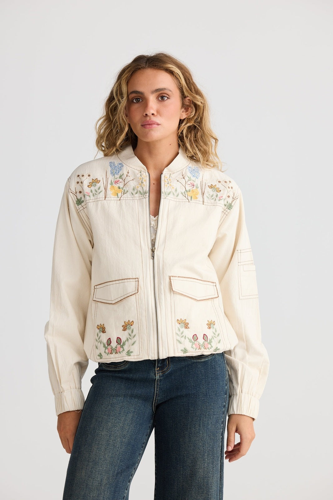 Talisman Fleur Bomber Jacket Off White