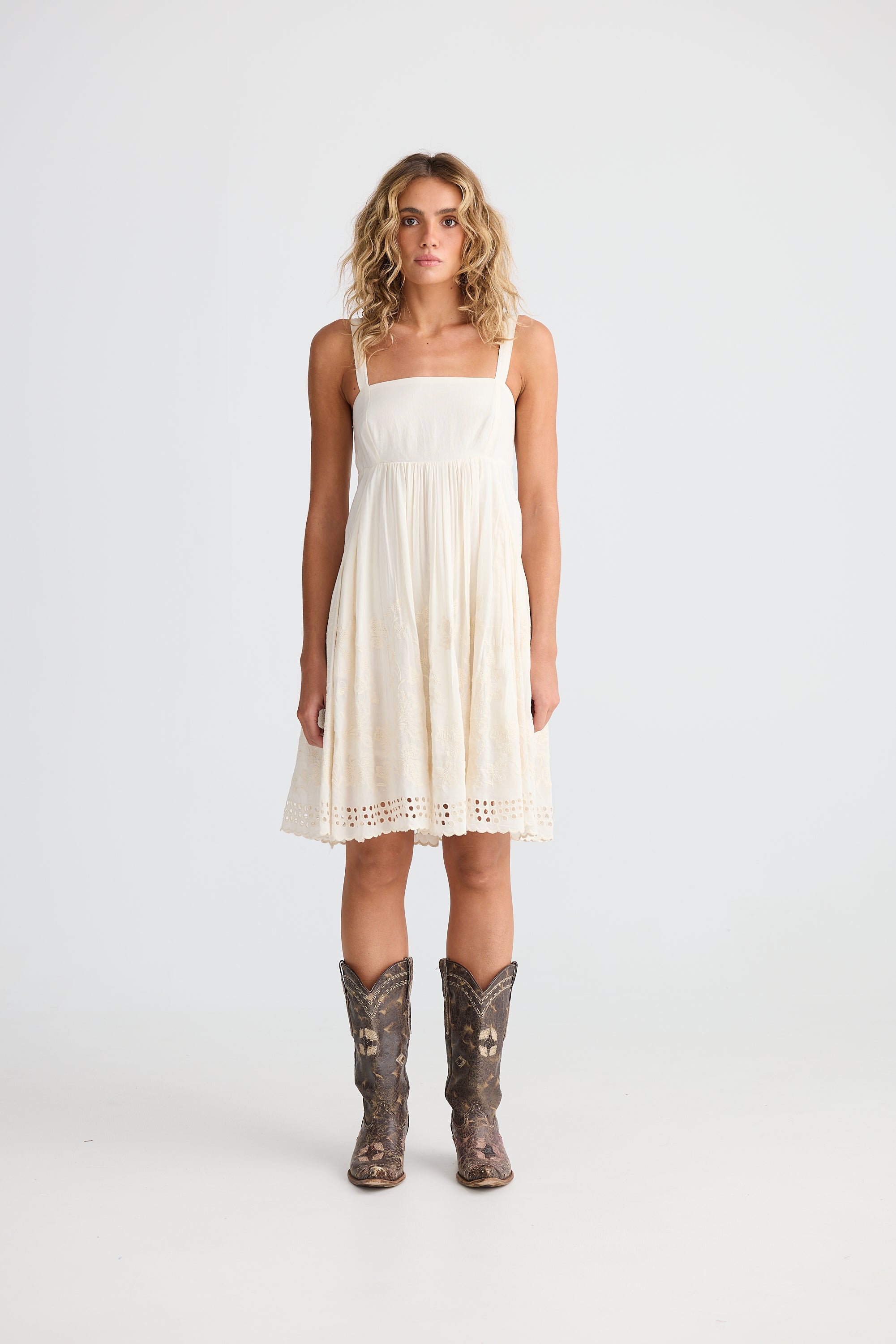 Talisman Goddess Mini Dress Off White