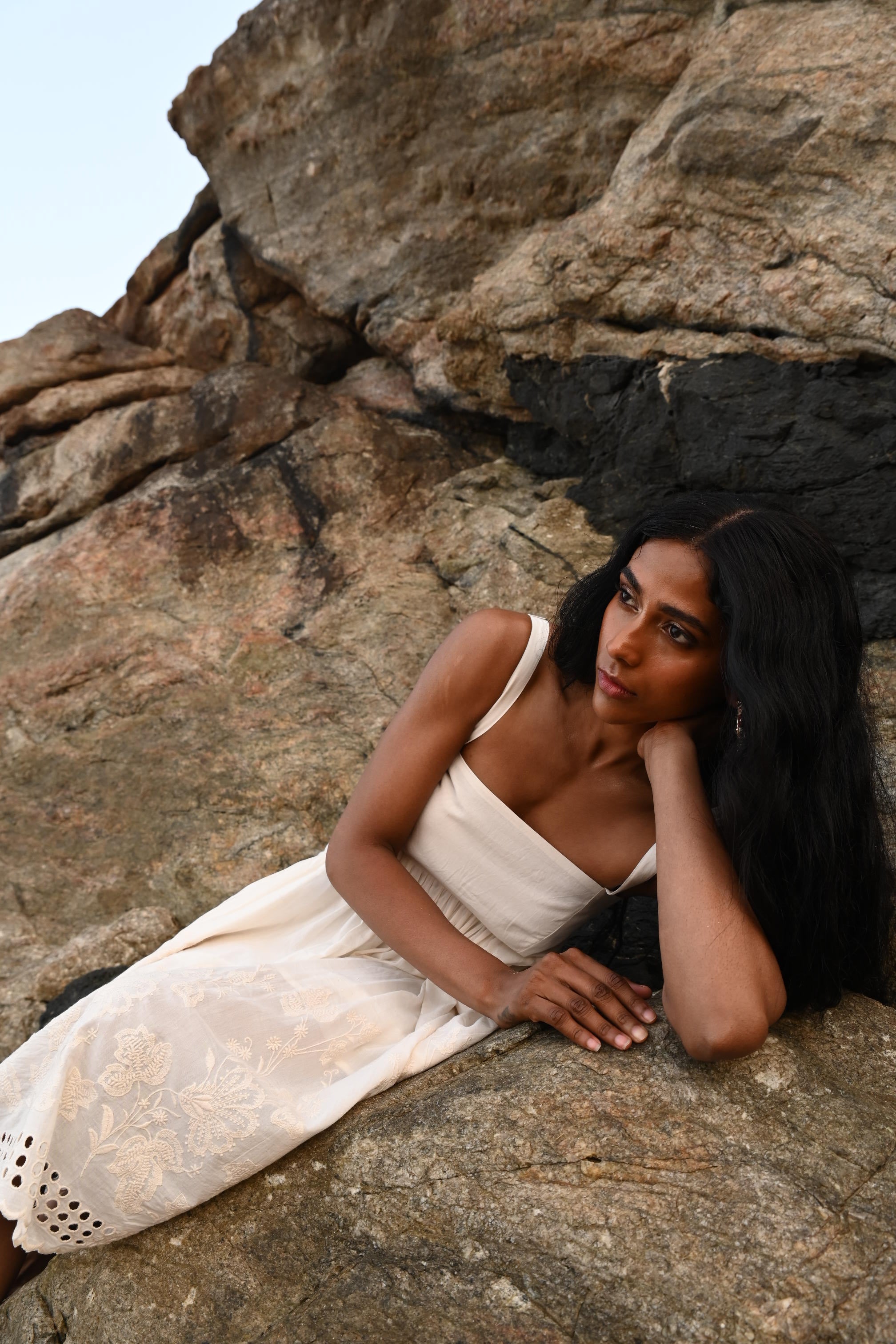 Talisman Goddess Mini Dress Off White