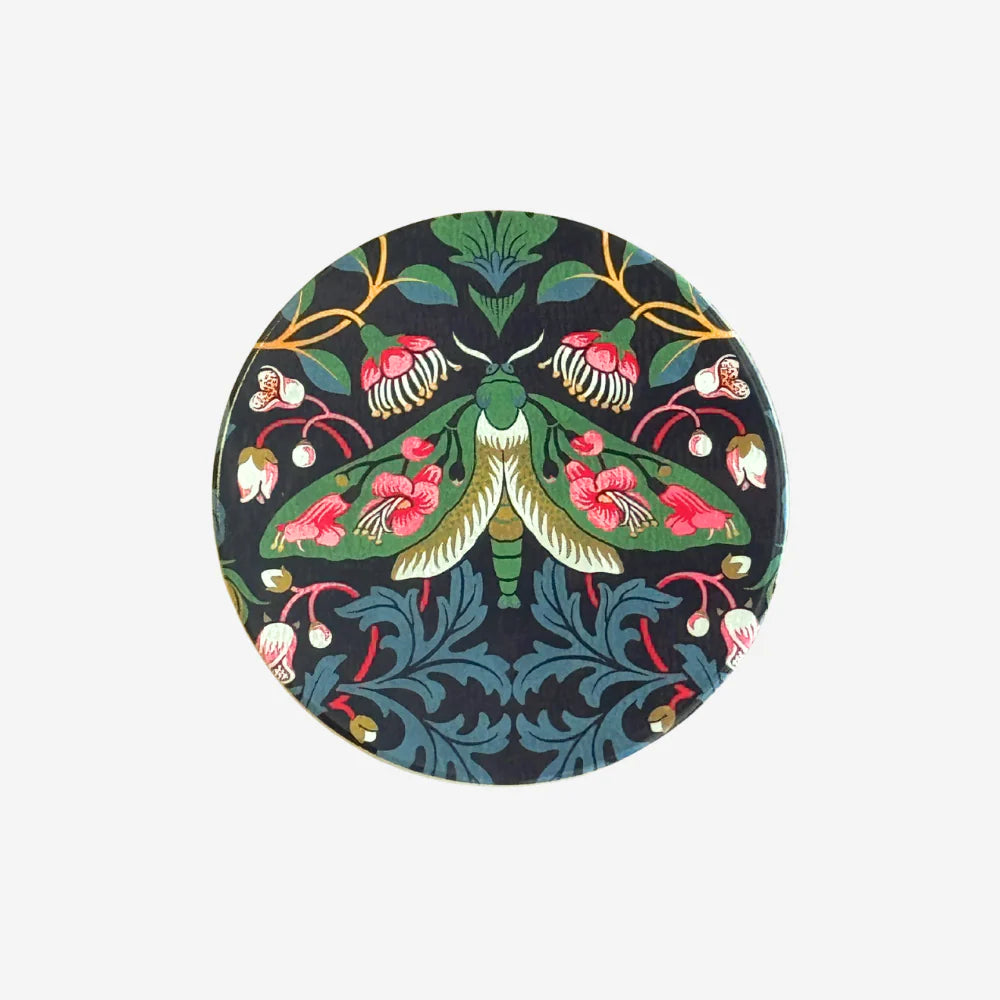 Tanya Wolfkamp Ceramic Coaster Damask Moth Set of 4