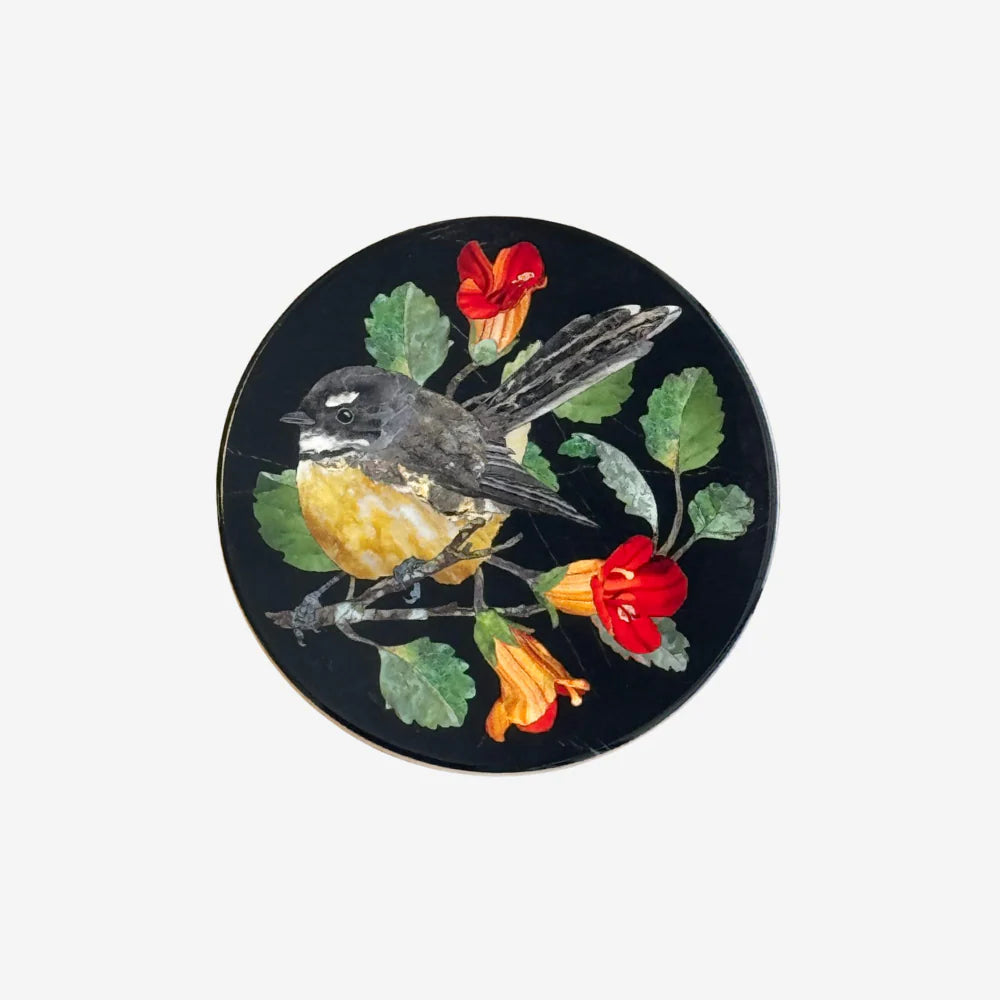 Tanya Wolfkamp Ceramic Coaster Pietra Dura Fantail