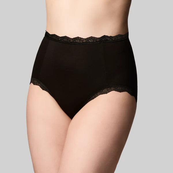 The Knicker Bamboo Lights Full Brief Black & Latte Nude