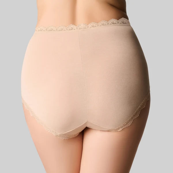 The Knicker Bamboo Lights Full Brief Black & Latte Nude