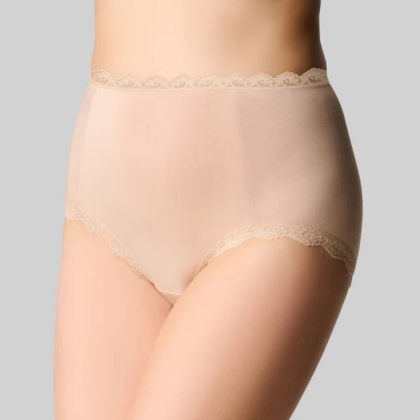 The Knicker Bamboo Lights Full Brief Black & Latte Nude