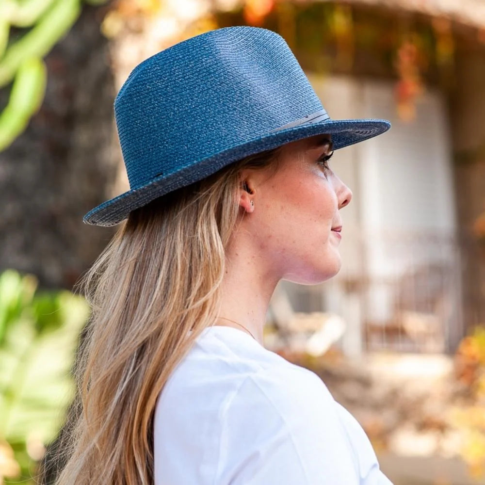 Travaux en Cours Boraslino Hat Leather Strap Denim