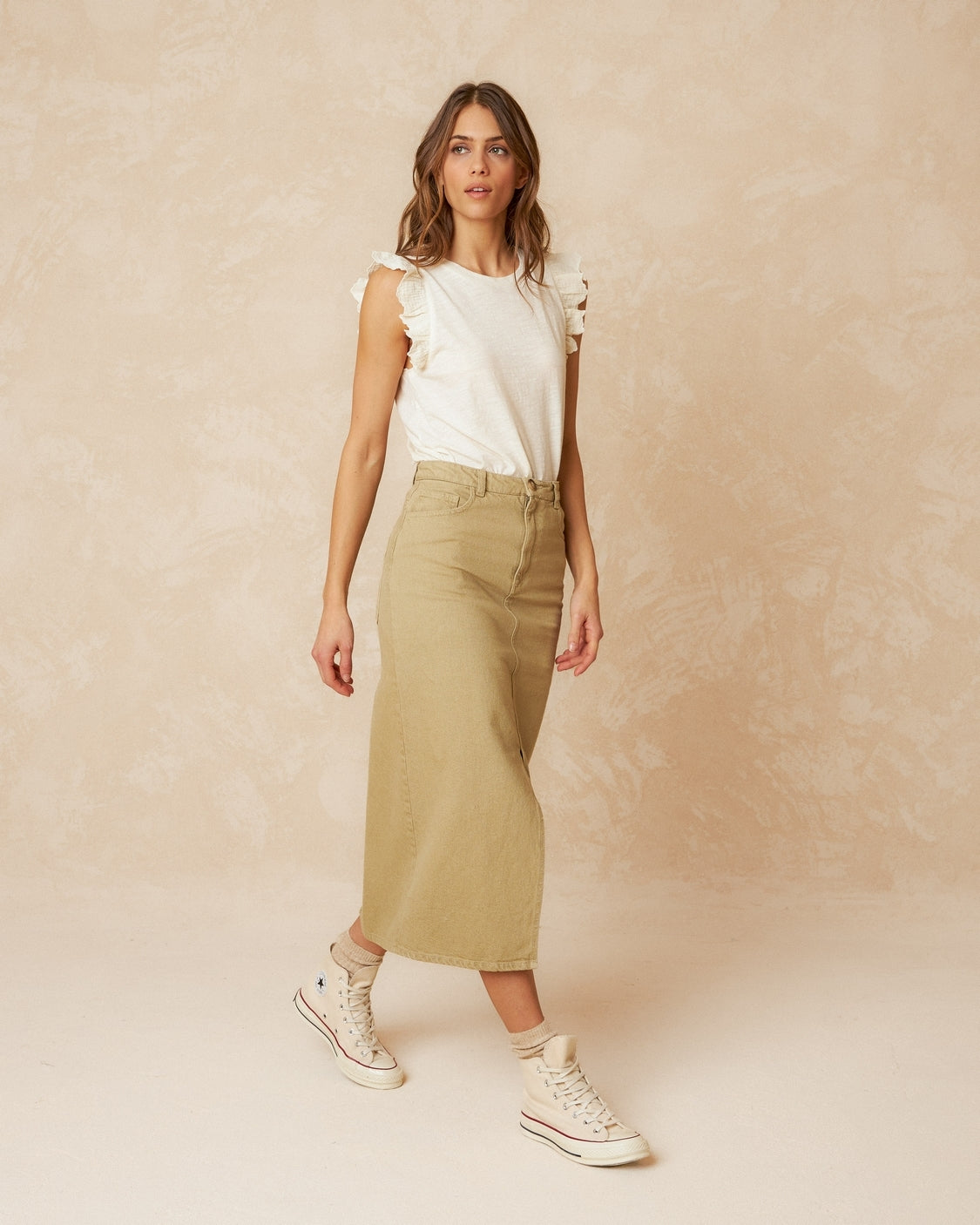 Indi & Cold Denim Skirt Military VF127