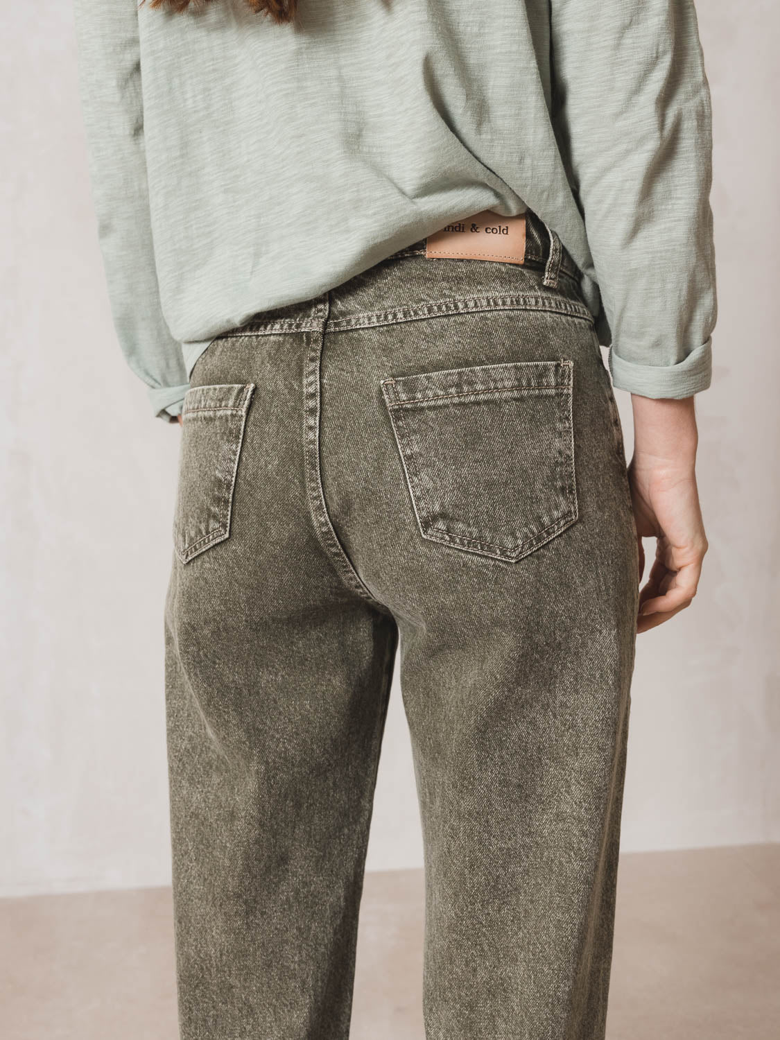 Indi + Cold Washed Effect Jeans Khaki