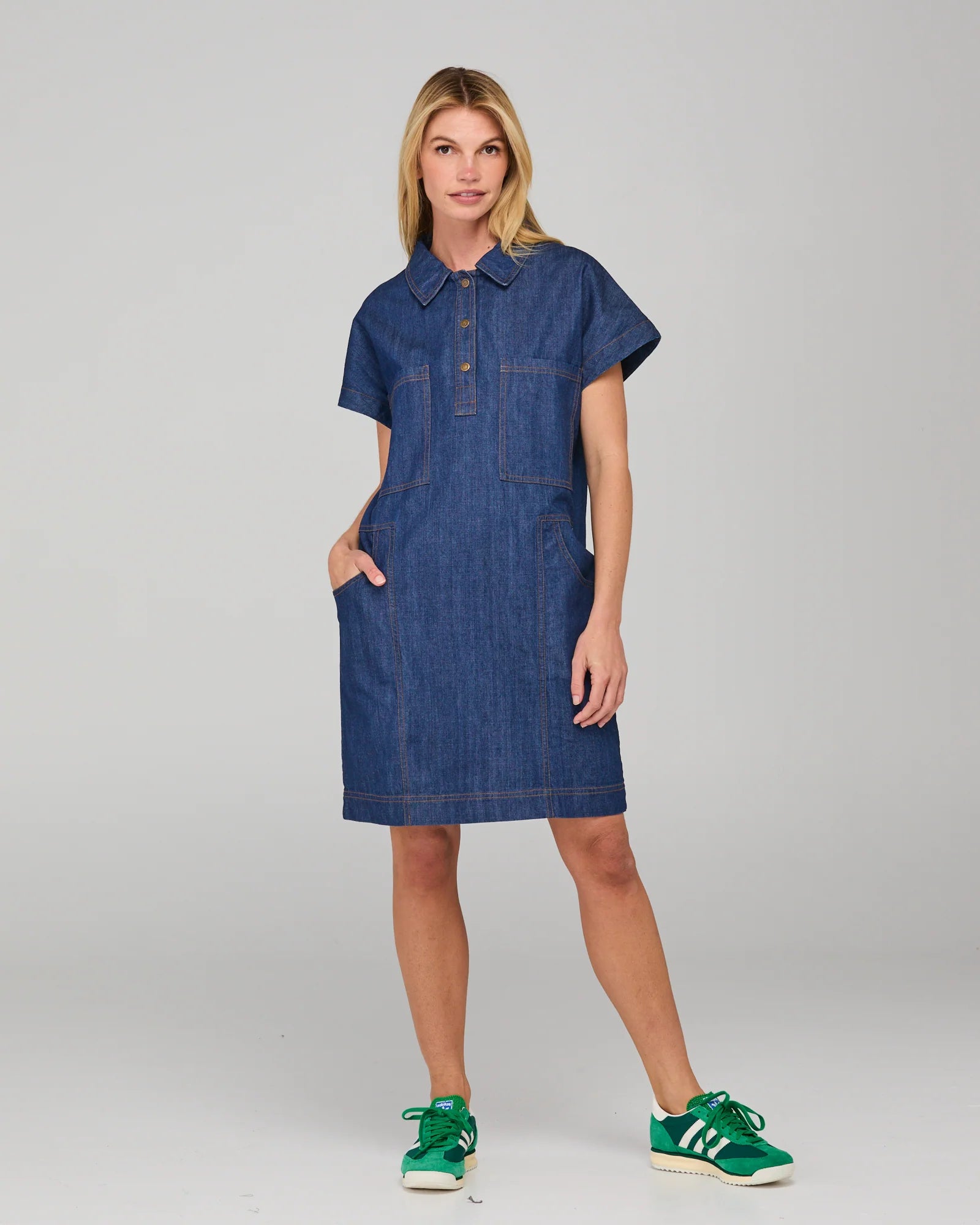 Boom Shankar Fumiko Mini Dress Dark Denim