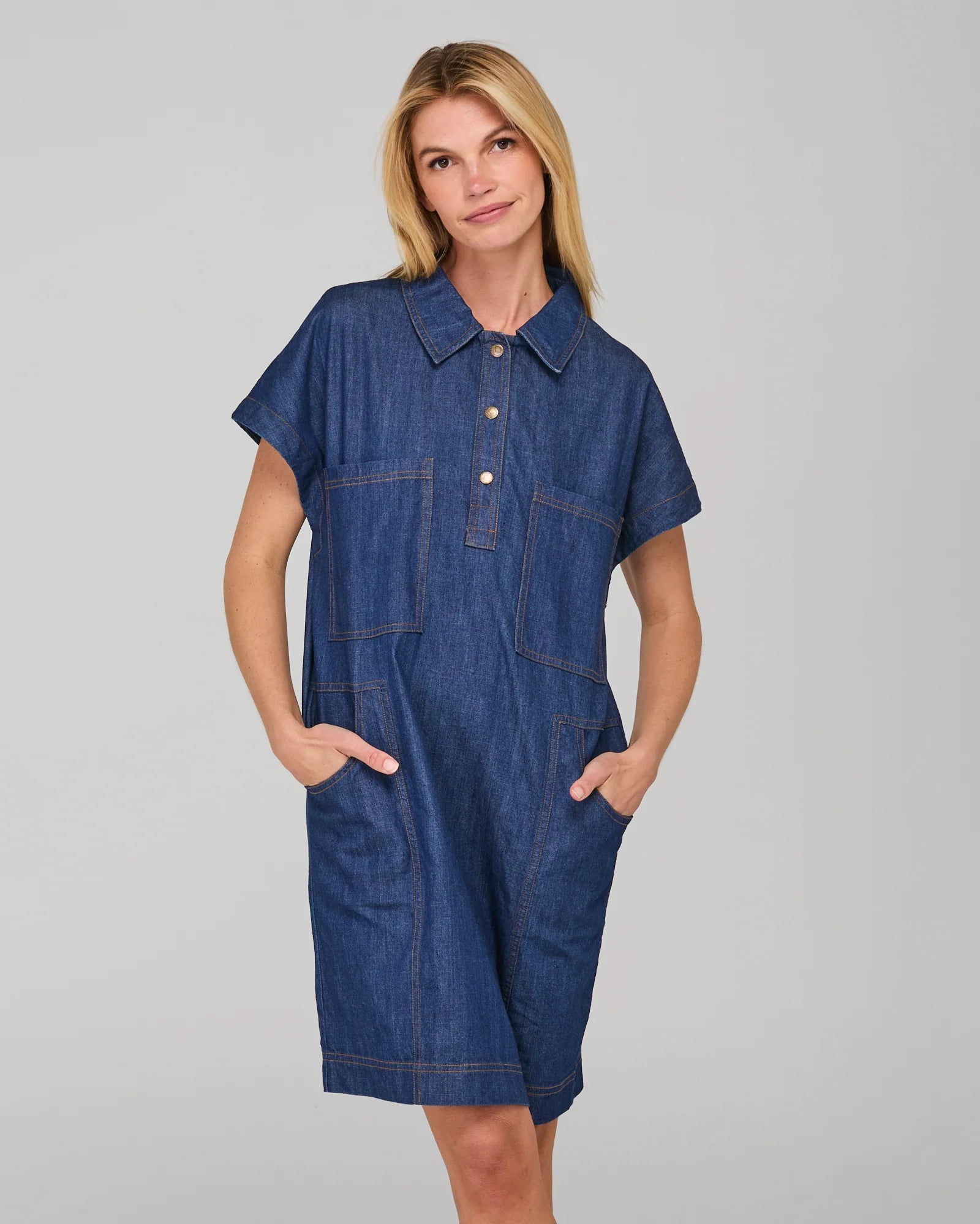 Boom Shankar Fumiko Mini Dress Dark Denim