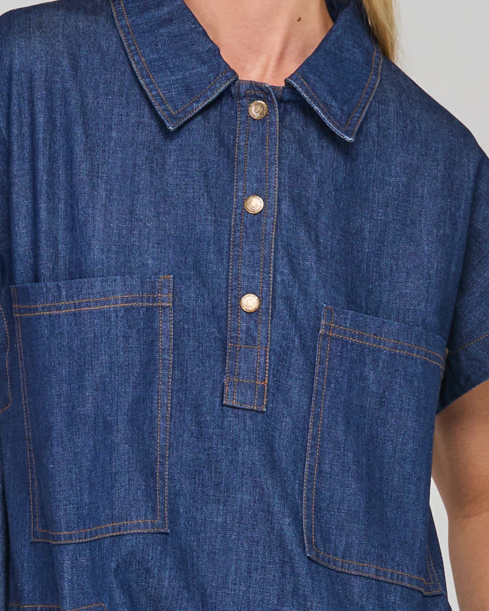 Boom Shankar Fumiko Mini Dress Dark Denim