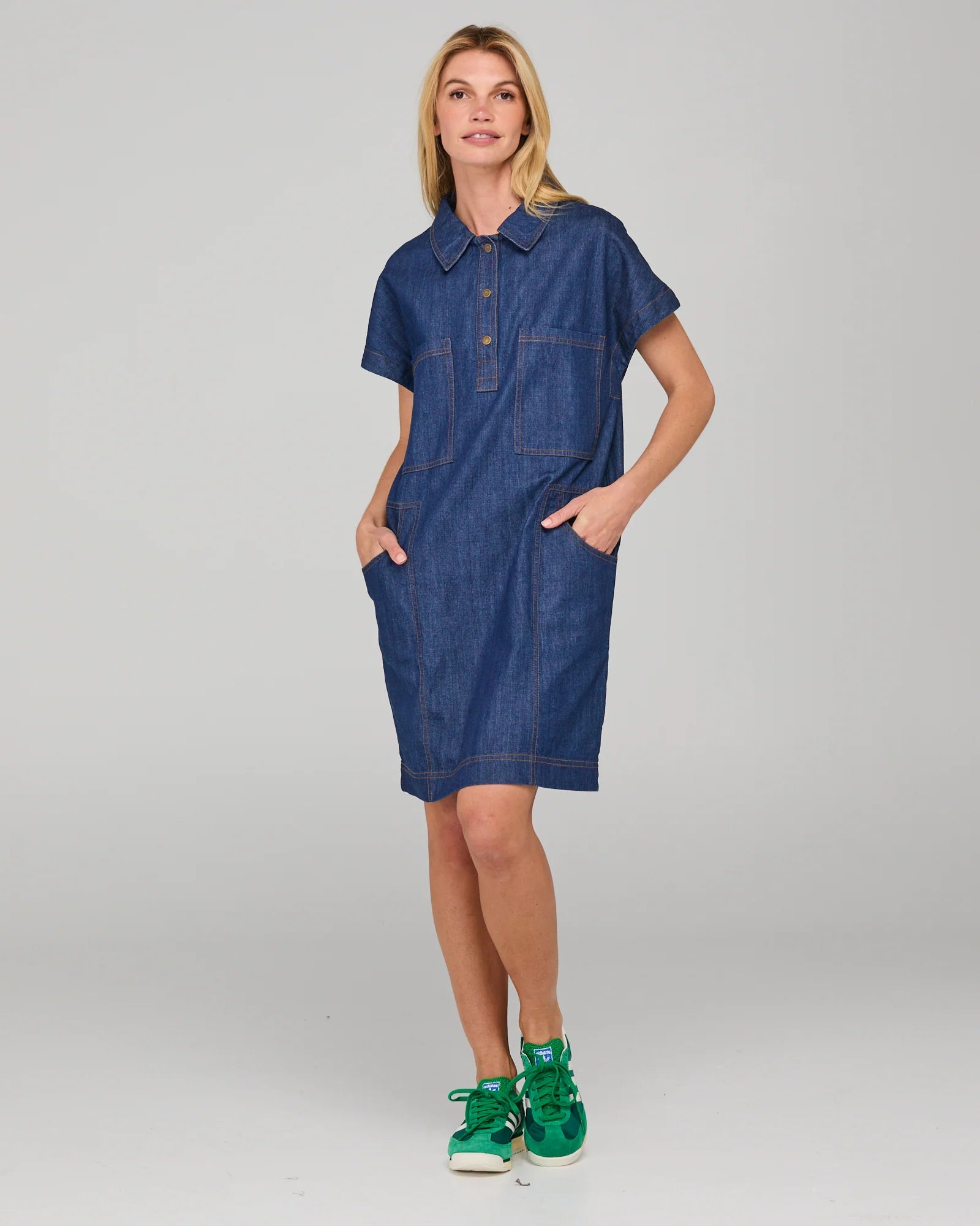 Boom Shankar Fumiko Mini Dress Dark Denim