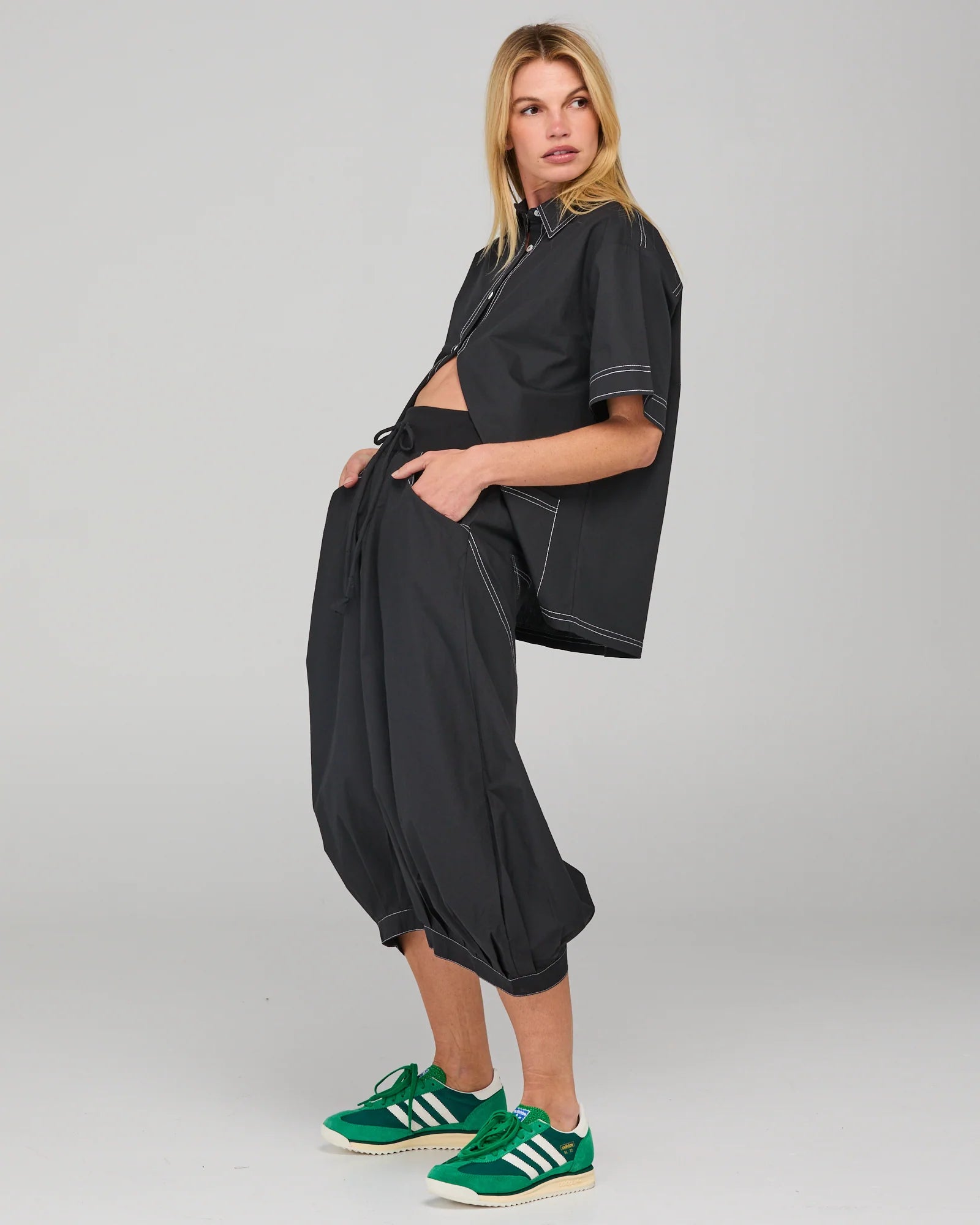 Boom Shankar Guru Pant Black White Stitching