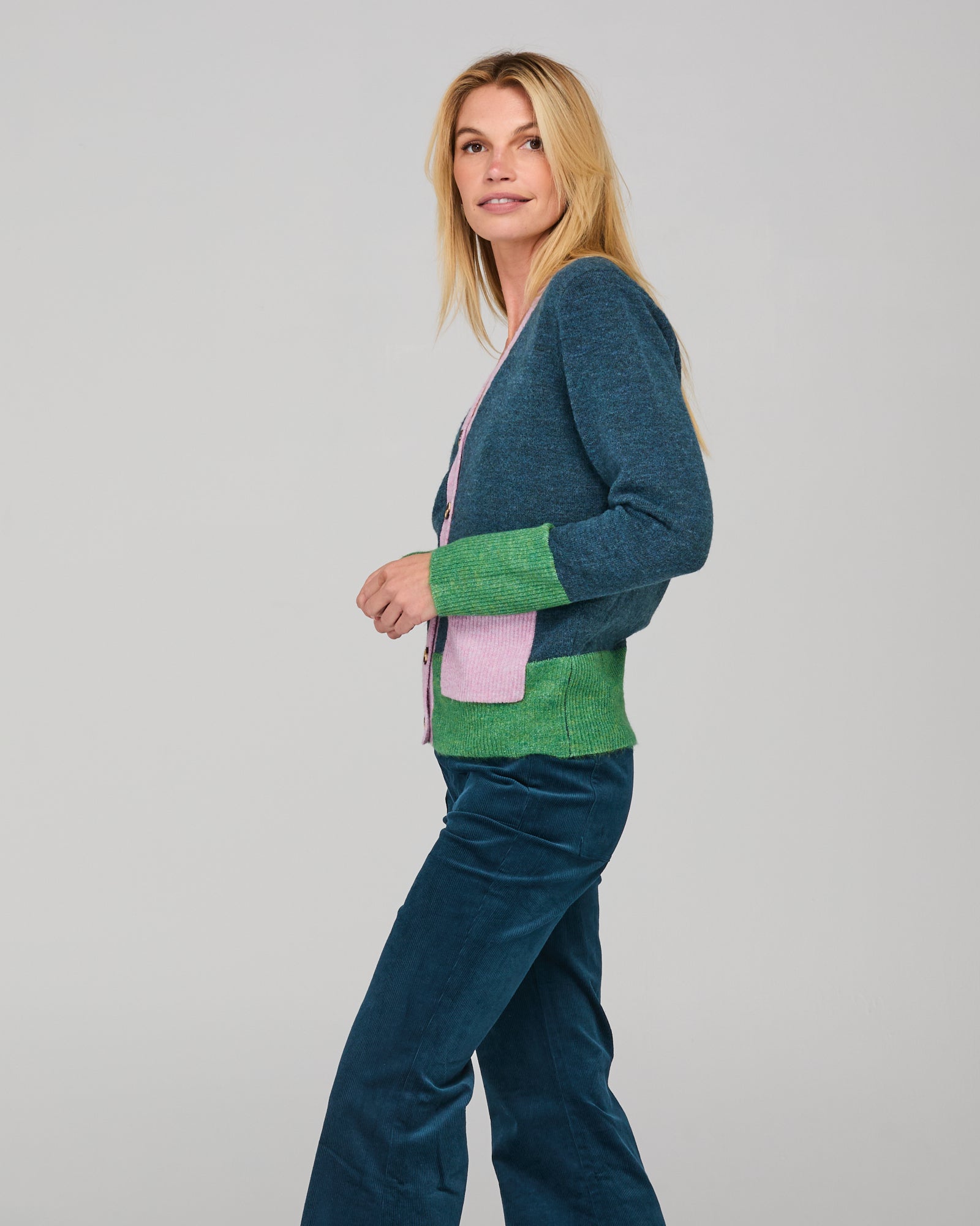 Boom Shankar Poet Cardigan Blue Multi