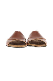 Bosabo Brown Leather Crossover Slide