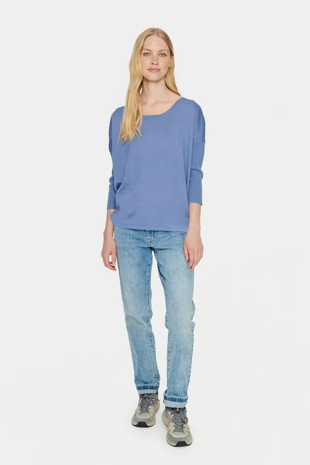 Saint Tropez Mila Bat Wing Knit Colony Blue