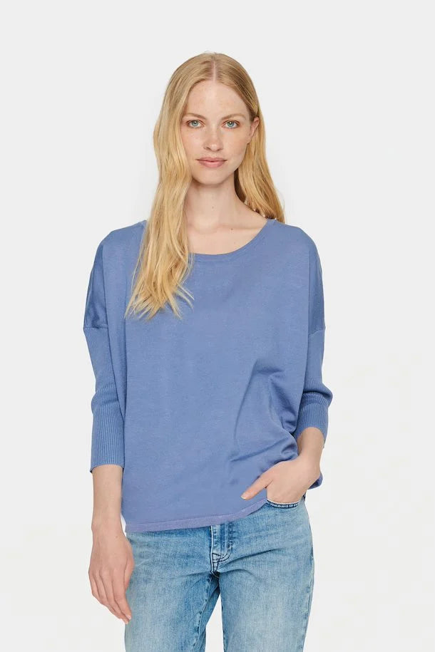 Saint Tropez Mila Bat Wing Knit Colony Blue