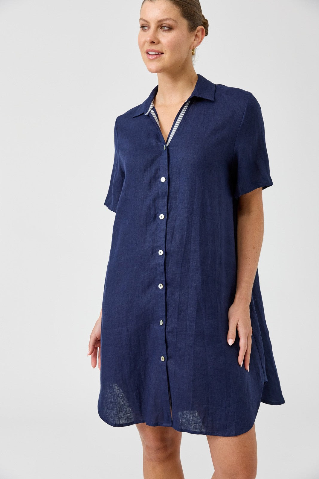Eb & Ive Studio Short Shirt Dress Indigo