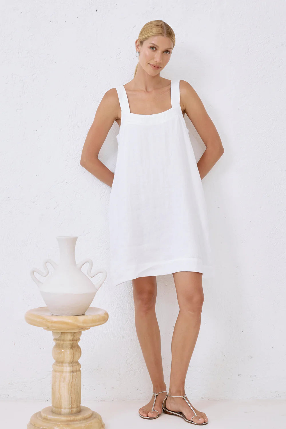 Eb & Ive Studio Short Tank Dress White