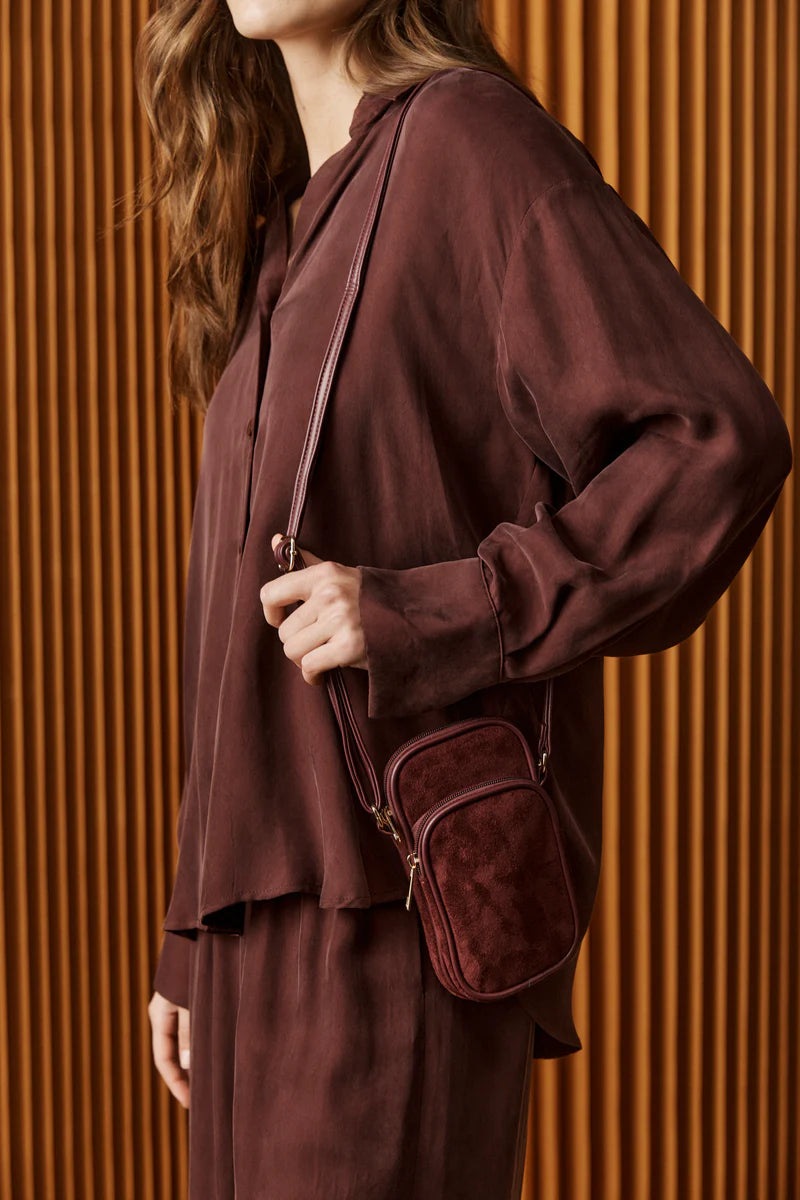 Eb & Ive Sable Phone Bag Mahogany