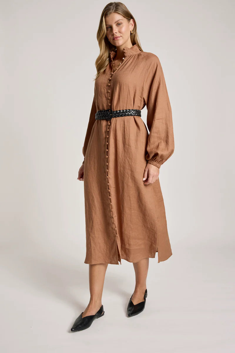 Eb & Ive Bajau Button Dress Clay
