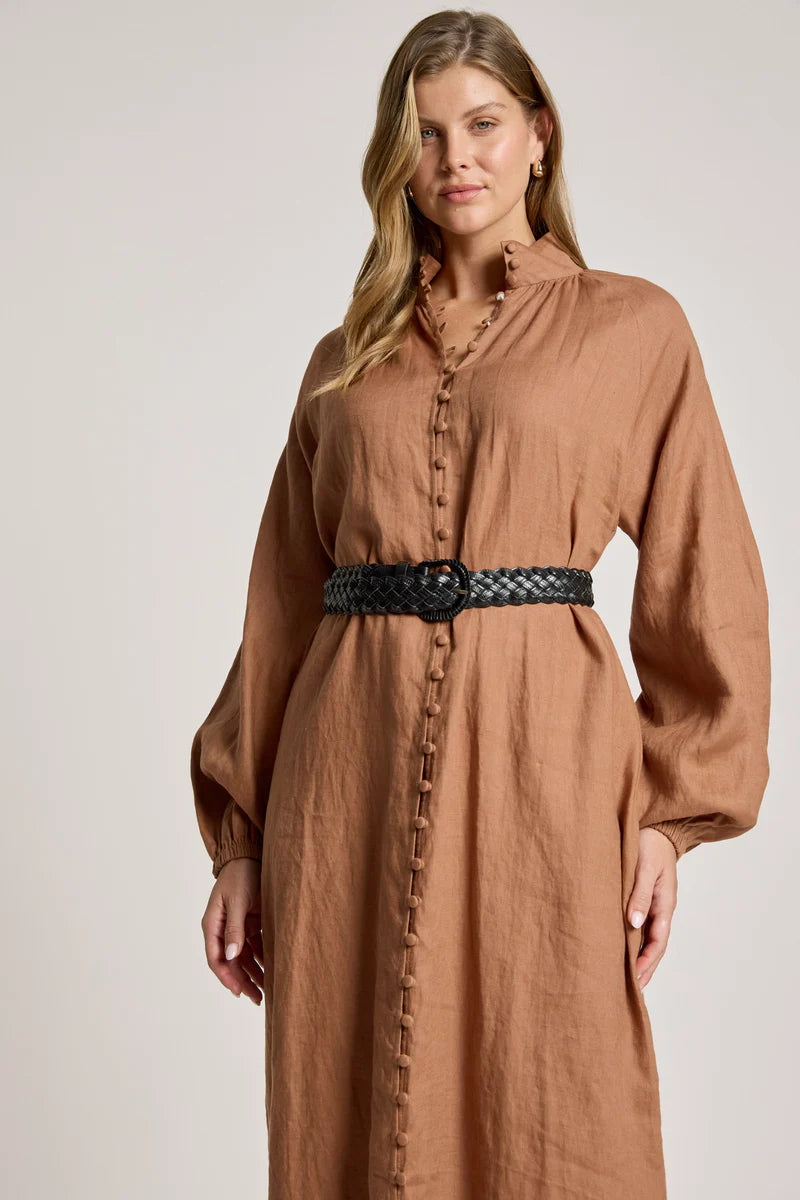 Eb & Ive Bajau Button Dress Clay