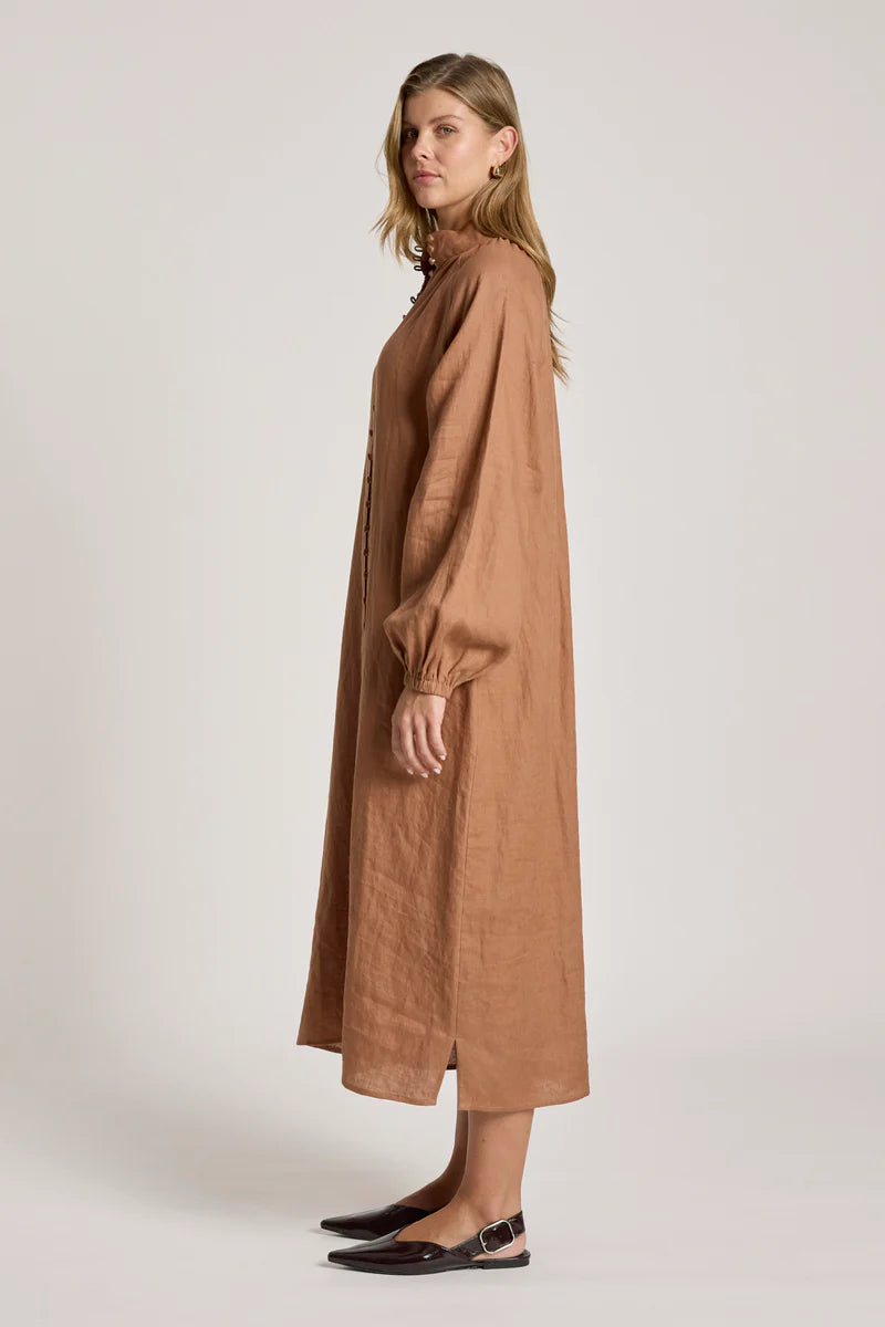 Eb & Ive Bajau Button Dress Clay