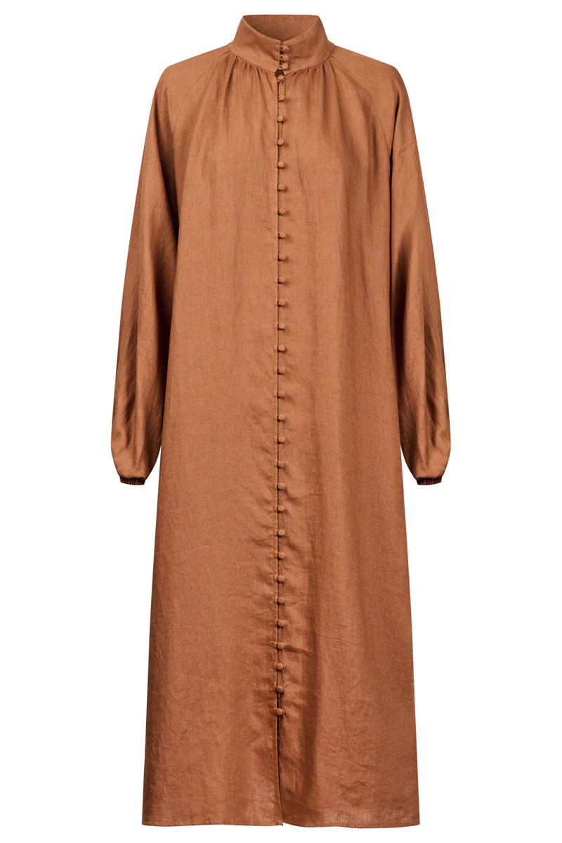 Eb & Ive Bajau Button Dress Clay