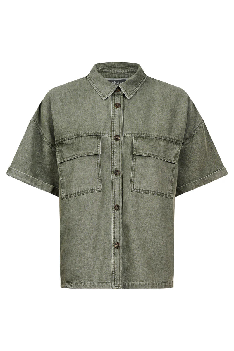 Eb & Ive Bodhi Denim Shirt Olive