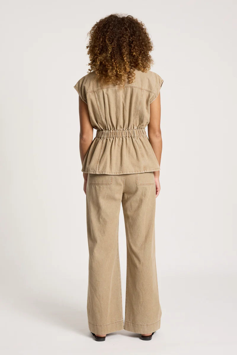 Eb & Ive Bodhi Denim Vest Fawn