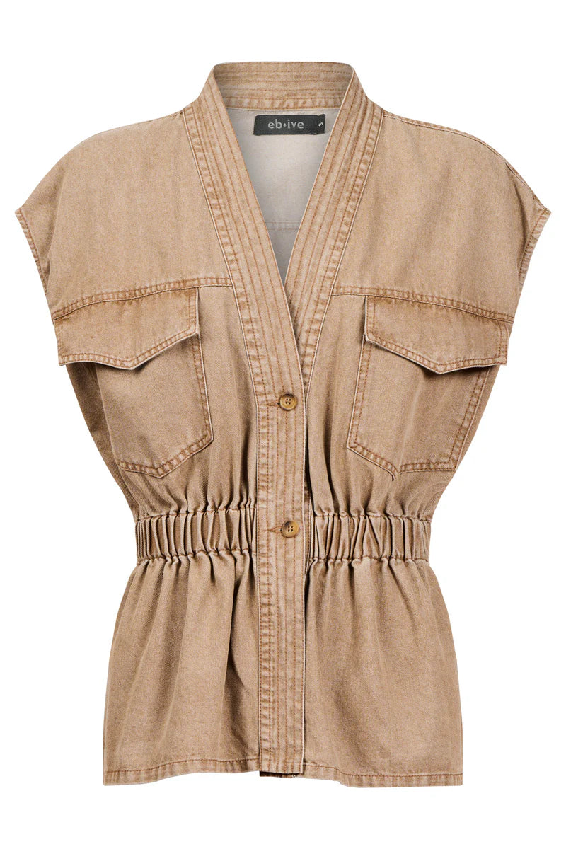 Eb & Ive Bodhi Denim Vest Fawn