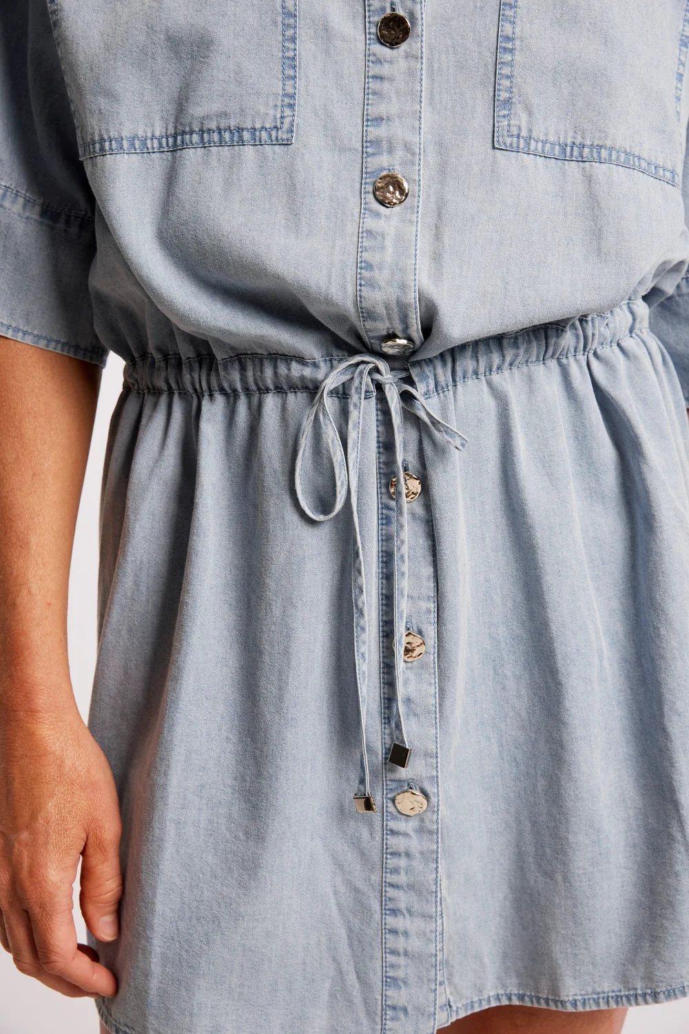 Eb & Ive Roam Tie Shirt Dress Denim