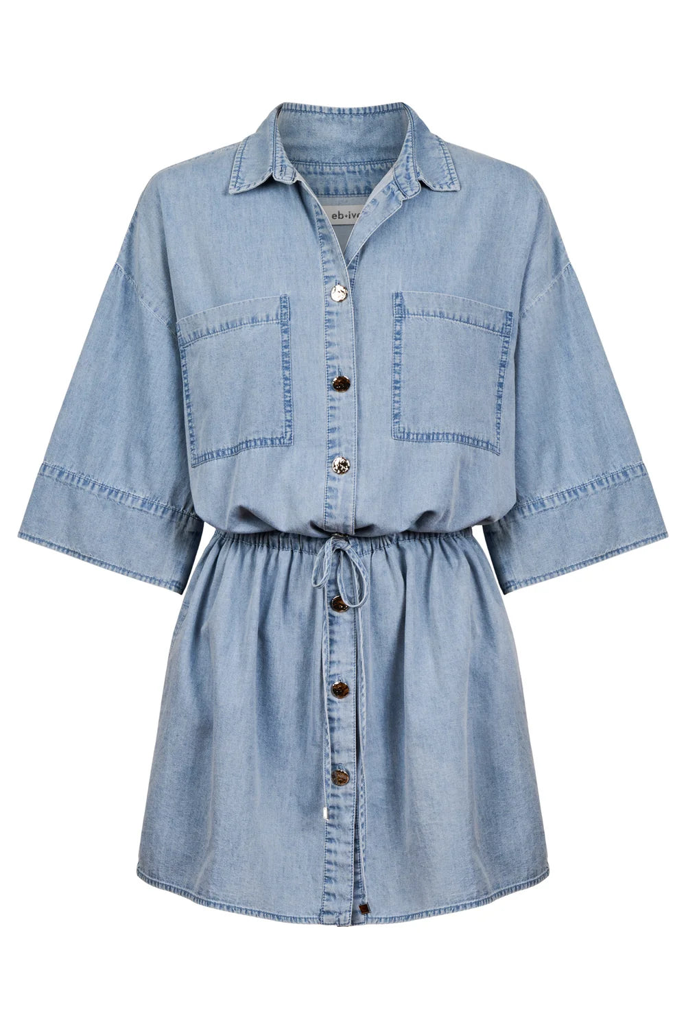 Eb & Ive Roam Tie Shirt Dress Denim