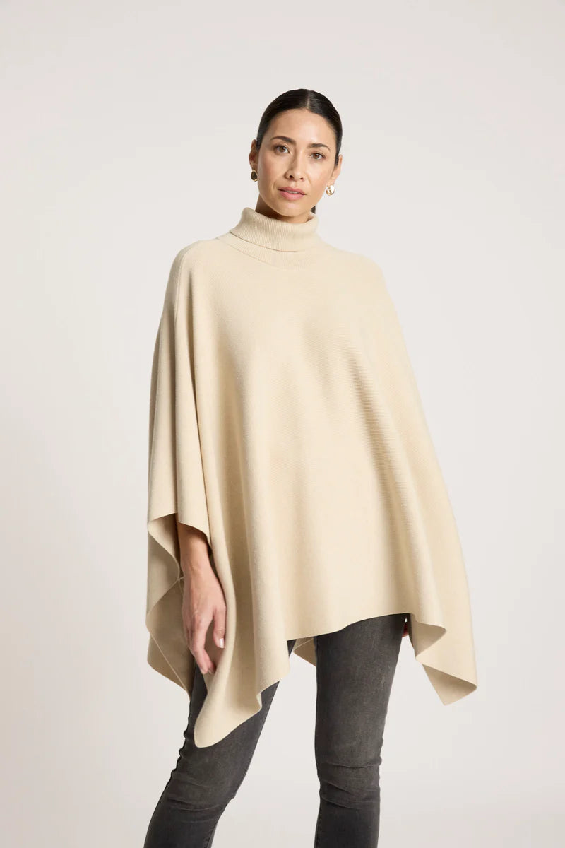 Eb & Ive Samira Poncho Bisque