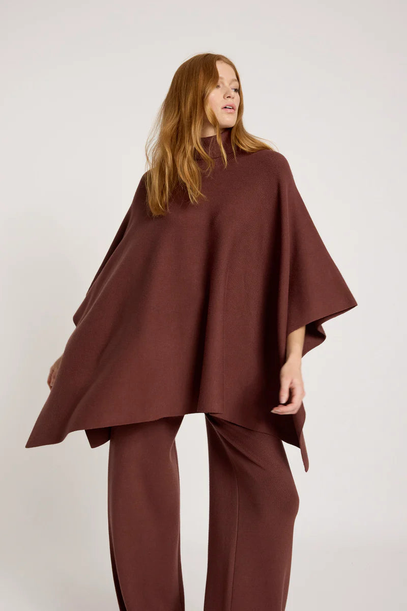 Eb & Ive Samira Poncho Mahogany