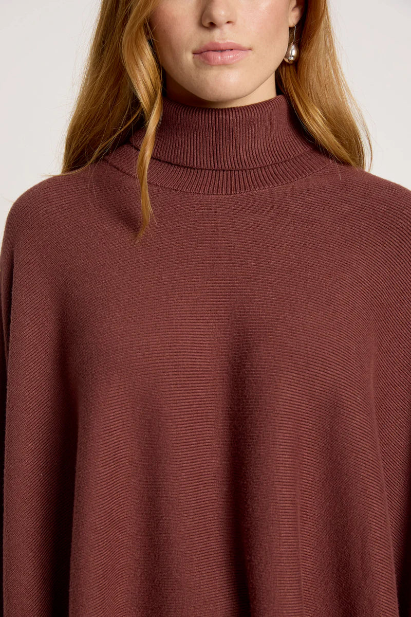 Eb & Ive Samira Poncho Mahogany