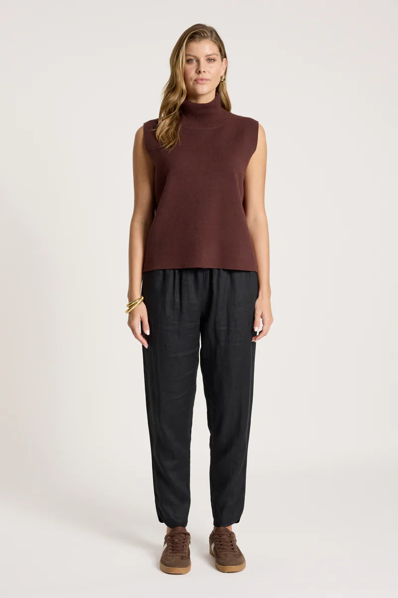 Eb & Ive Zala Knit Vest Mahogany