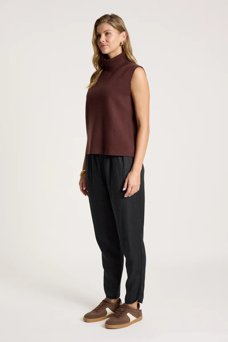 Eb & Ive Zala Knit Vest Mahogany