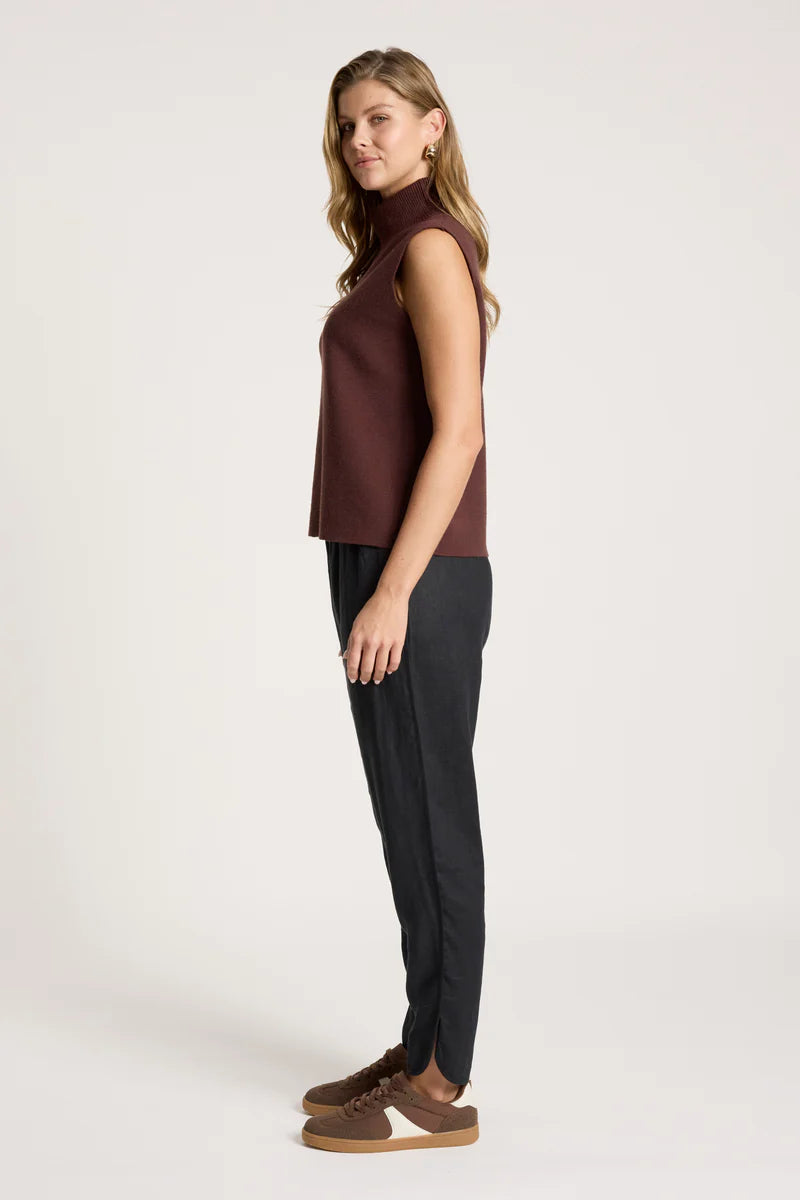 Eb & Ive Zala Knit Vest Mahogany