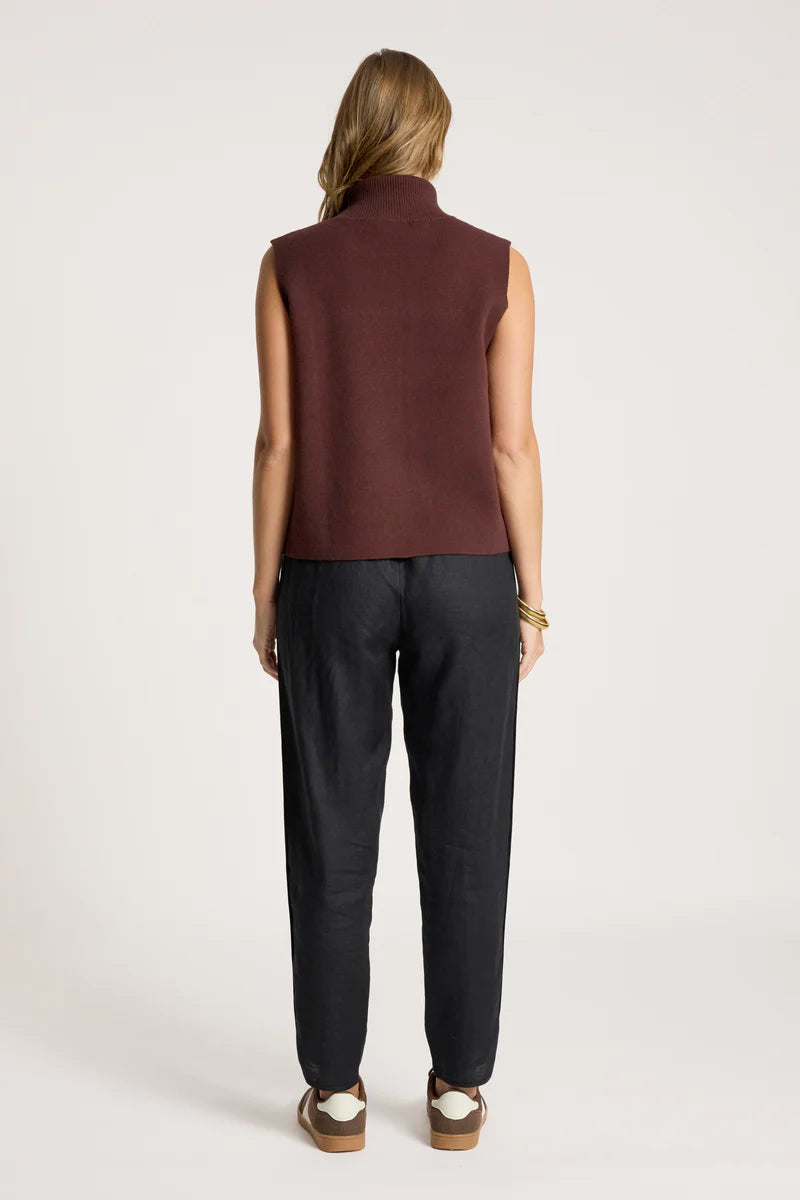Eb & Ive Zala Knit Vest Mahogany
