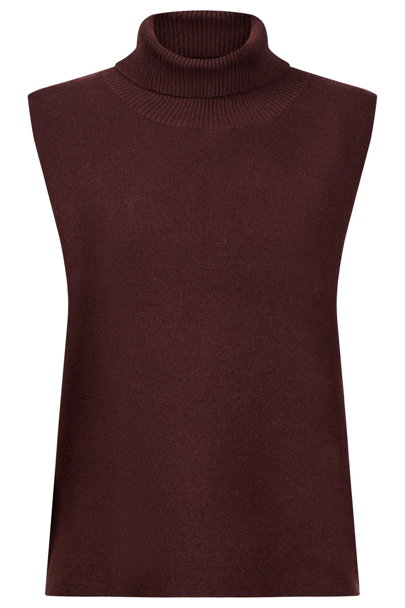 Eb & Ive Zala Knit Vest Mahogany