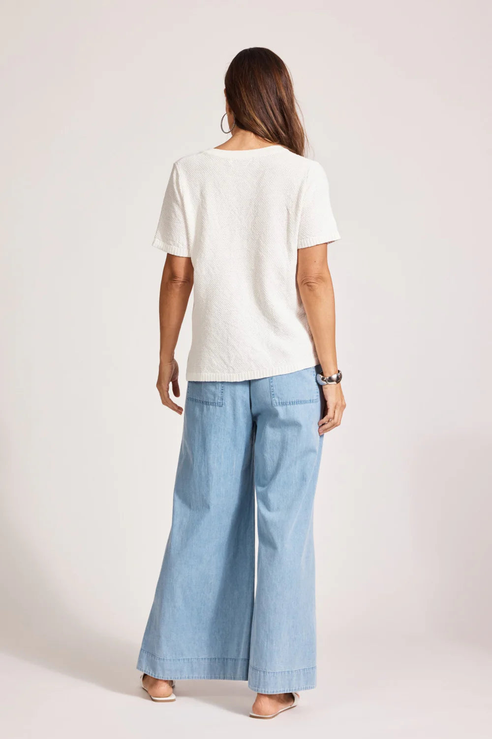 Eb & Ive Artemis V Knit Top White