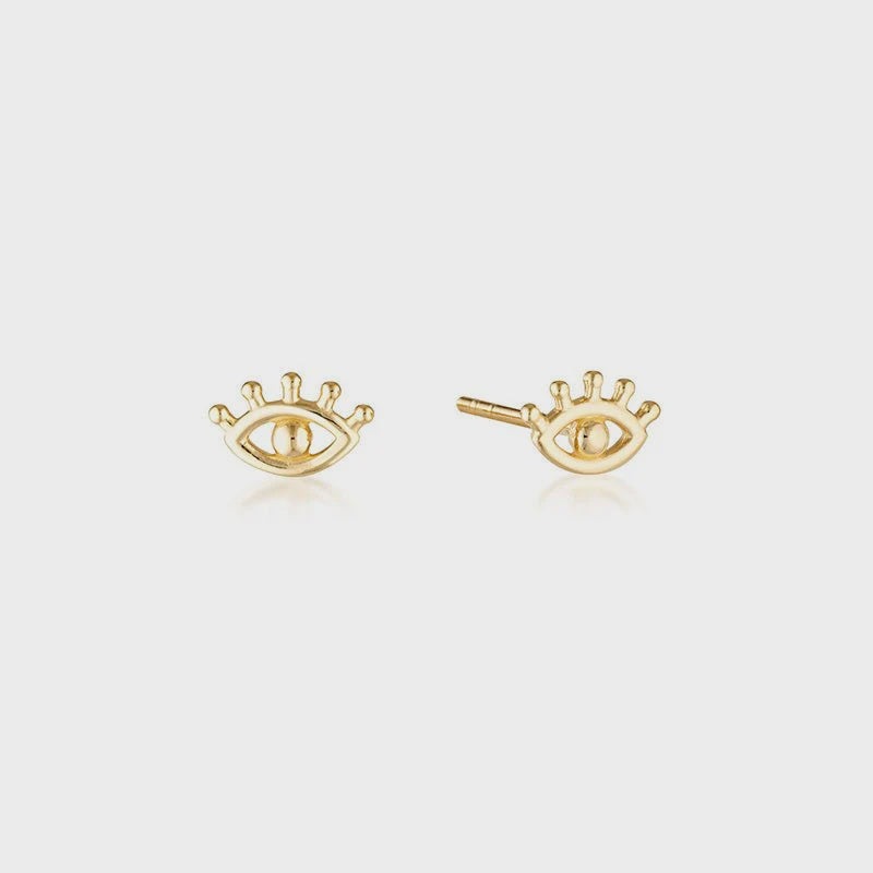Linda Tahija Evil Eye Stud Earrings Gold