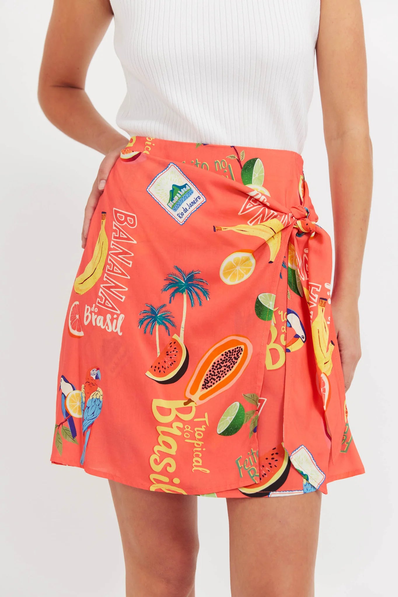 Haven Cabana Mini Skirt Brasil Coral
