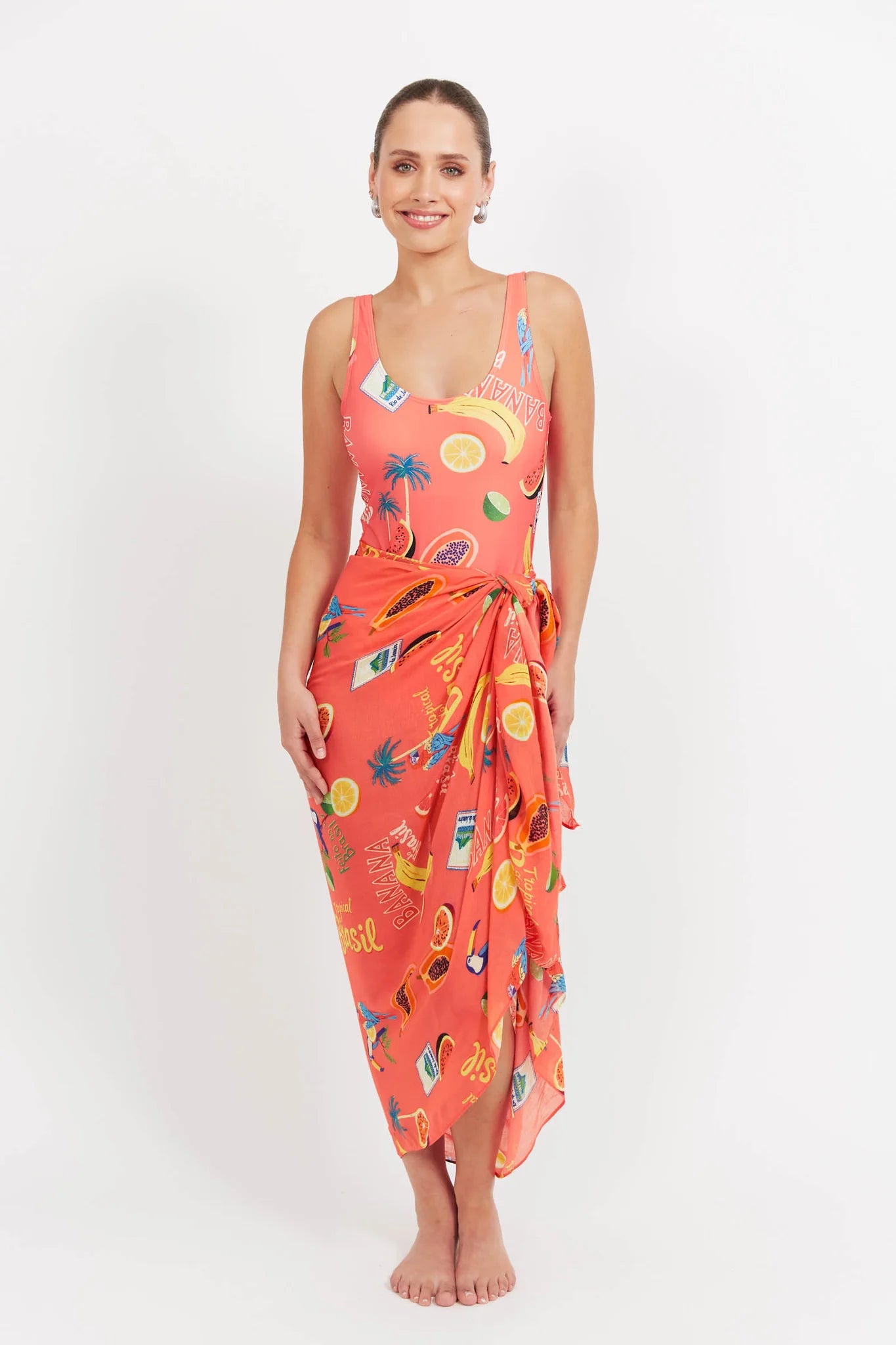 Haven Cabana Sarong Brasil Coral