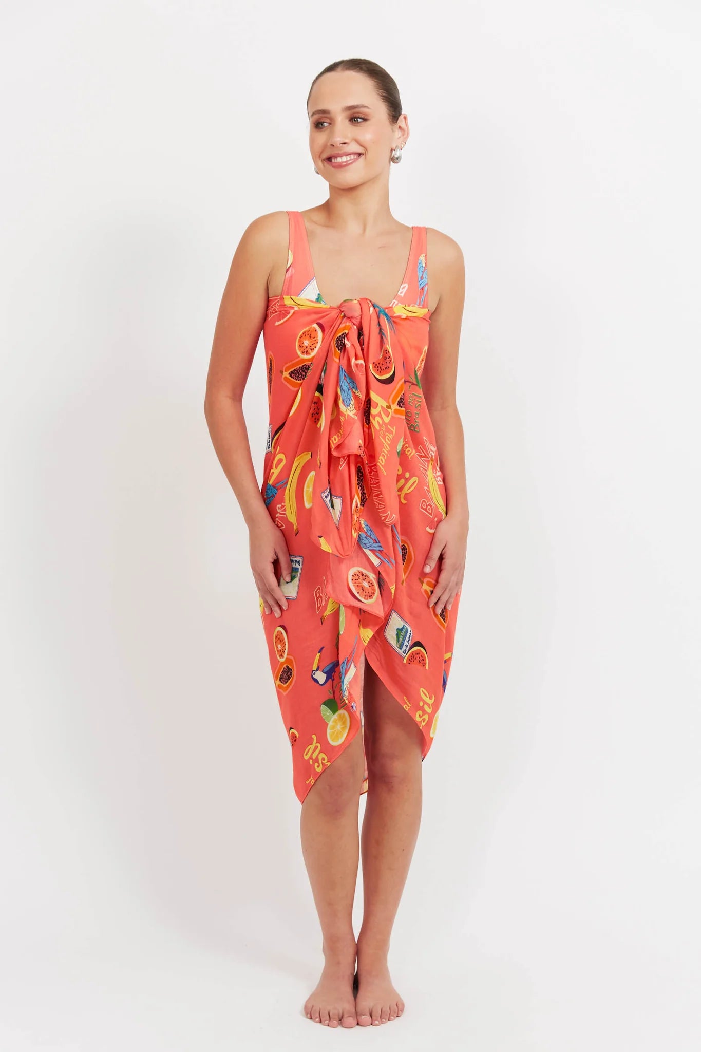 Haven Cabana Sarong Brasil Coral