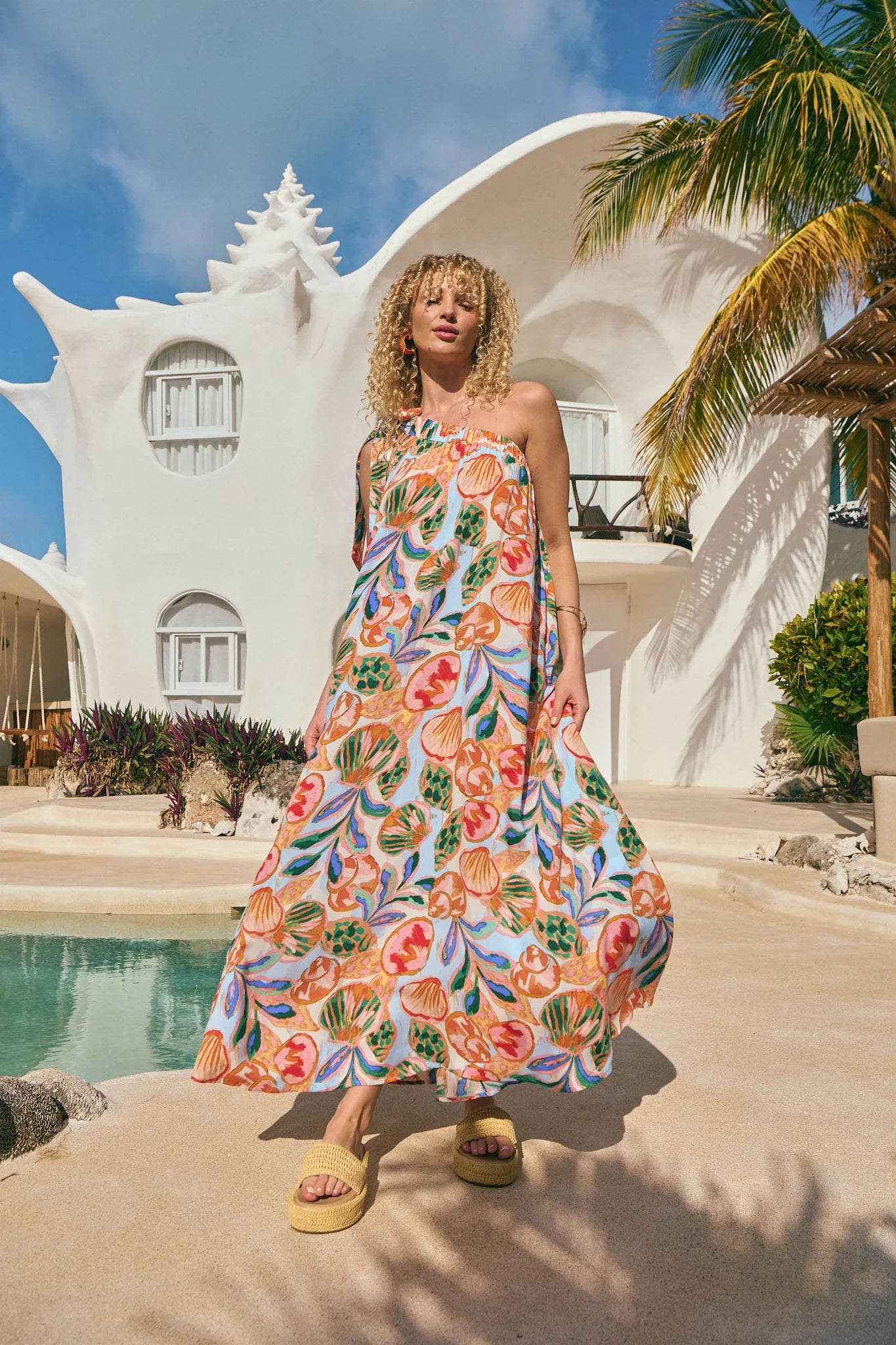 Haven Baja One Shoulder Dress Tide